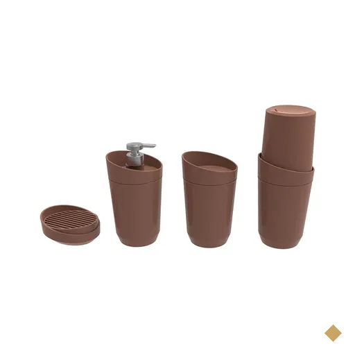 Kit Banheiro Crippa 4 Peças Porta Escova Porta Sabonete Líquido Porta…