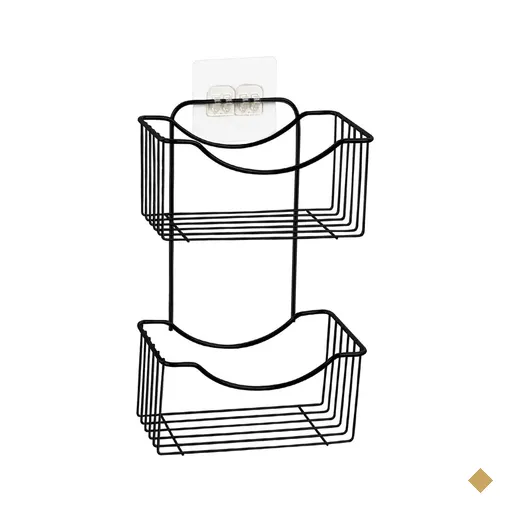Porta Shampoo Duplo de Banheiro Suporte de Utensílios para Box Aço Preto…