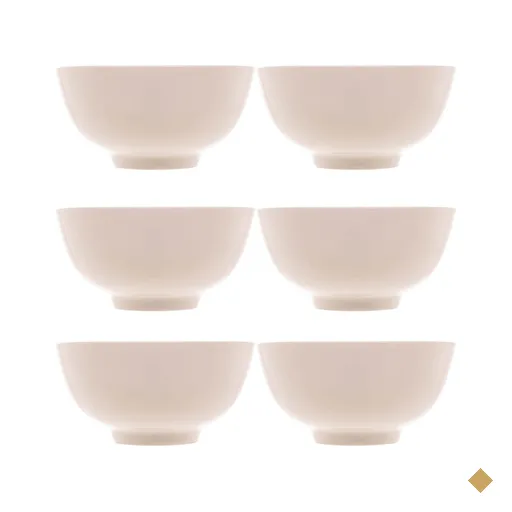6 Bowls de Porcelana Lyor 330ml Sobremesa Fruta Petisco Tigelas Brancas…