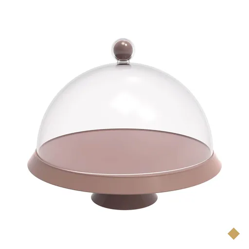 Porta Bolo 30cm com Cúpula e Pé Bubble Crippa Amêndoa Tortas Doces Boleira