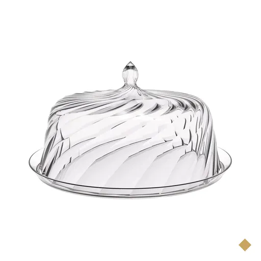 Boleira Porta Bolo com Cúpula 30cm Transparente Glassy Crippa Doces Petiscos