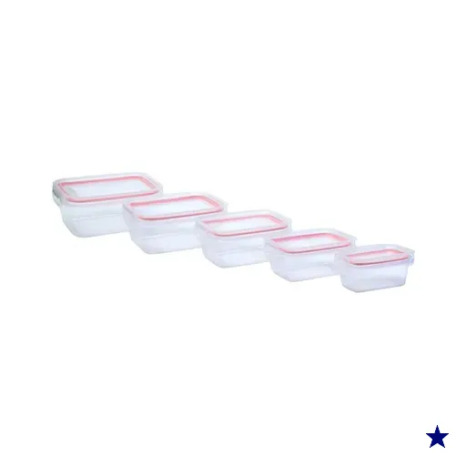 conjunto de 5 potes hermeticos retangulares bpa Free