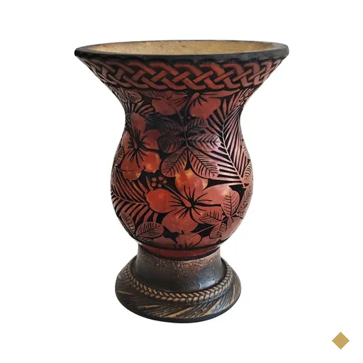 Cuia De Chimarrão Tererê Artesanal Cuia De Porongo Natural Com Pé Desenho De…