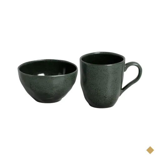 Conjunto Caneca 273ml e Bowl Orgânico 558ml Arauco Porto Brasil Verde Cozinha…