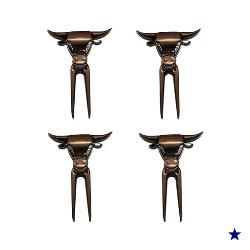 Quatro Garfinhos Touro Bravo Churrasco Petiscos- Cobre Velho