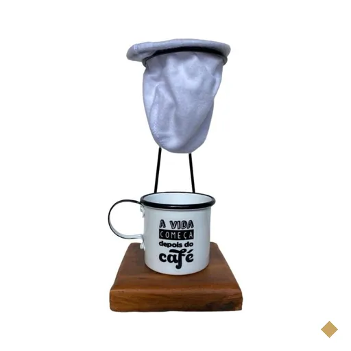 Kit de Café coado Individual Branco - Demolição artesanal