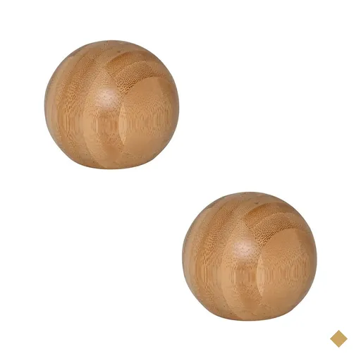 Conjunto saleiro e Pimenteiro redondo bambu - bola 7cm