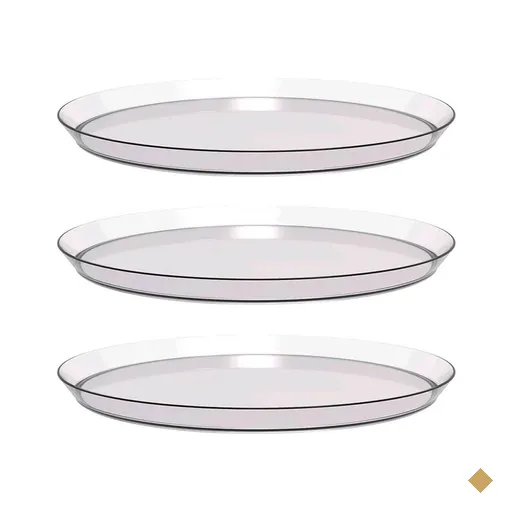 Kit 3 Bandejas Redondas 34cm Glassy Crippa Transparente Servir Restaurante Bar…