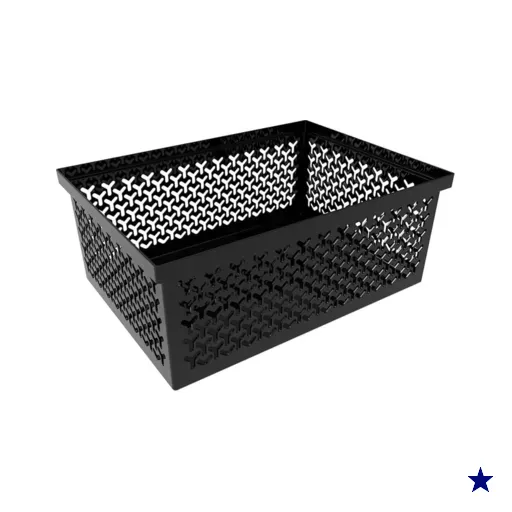 Cesto Organizador Preto Crippa Retangular Grande Brinquedos Closet Banheiro…