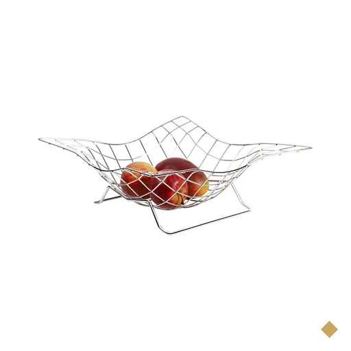 Fruteira de Mesa Aramada Cromada com Pedestal para Frutas Verduras Bancada…