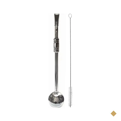 Bomba 25cm Para Tererê Chimarrão Aço Inox 304 Bojo Com Rosca