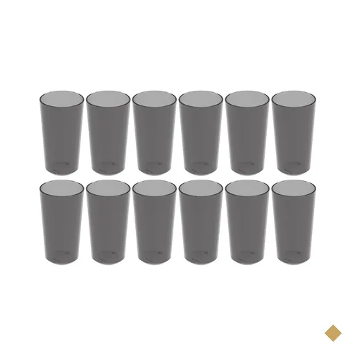 12 Copos Alto 500ml Fumê Plástico Escolar Refeitório Lanche Restaurante…
