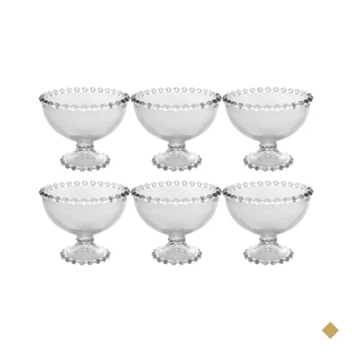 Conjunto 6 Taças de Sobremesa Linha Pearl 220ml Cristal Ecológico Wolff Doces…