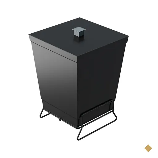 Lixeira Plástica Com Suporte 6,5L Cesto De Lixo Para Banheiro Preto Fosco Stolf