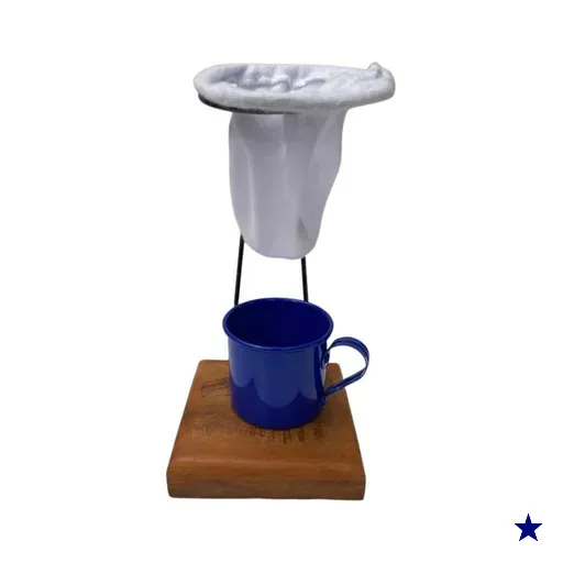 Café Individual Caneca e coador - Demolição Azul Escuro