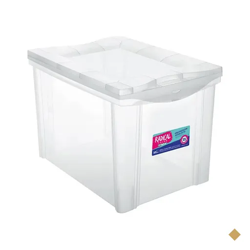 Caixa Organizadora Plástica Alta 30L Transparente Ordene Radical Color…