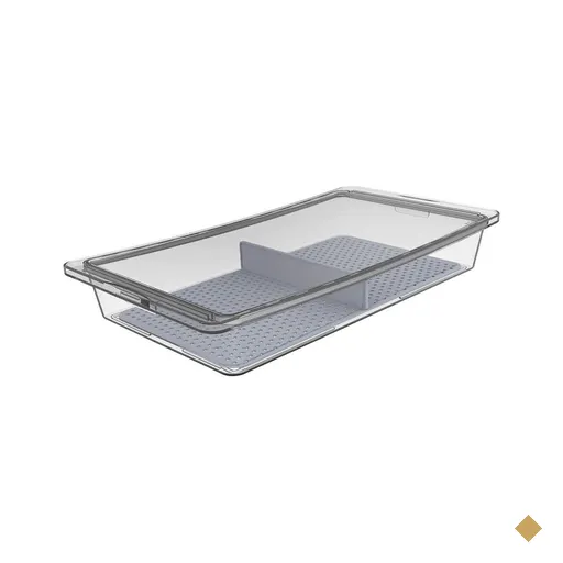 Travessa Retangular Hermética 3,4L Crippa com Tampa e Divisória Porta Frutas…