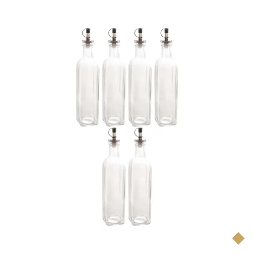 Kit 6 Garrafas Porta Azeite 510ml Vidro Bico Dosador Frasco Transparente para…
