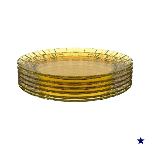 Jogo 6 Pratos Grandes 26cm Amarelo Crippa Servir Mesa Posta Porções Aperitivos