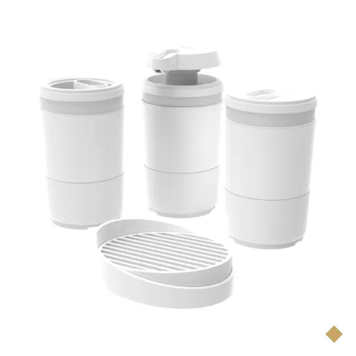 Kit Banheiro Code Crippa Com 4 Peças (Porta Escova, Porta Sabonete Líquido…