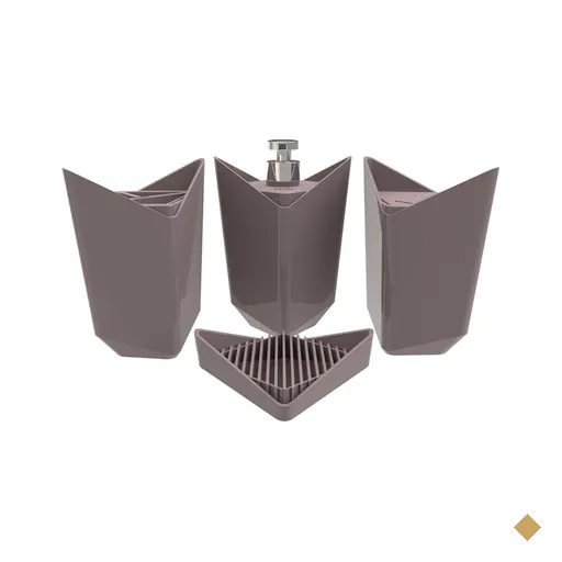 Kit Banheiro Prisma Crippa Com 4 Peças Porta Escova Porta Sabonete Líquido…