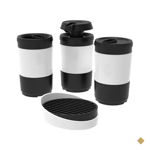 Kit Banheiro Code Crippa Com 4 Peças (Porta Escova, Porta Sabonete Líquido…