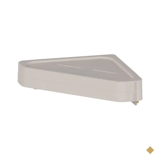 Porta Shampoo Cantoneira Banheiro Bege 33x24cm Ganchos Adesivo Eleve Ou