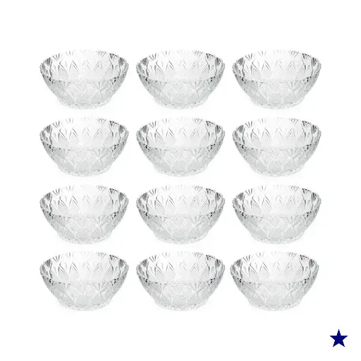 Jogo Com 12 Potes para Sobremesa Bowls Tigelas de Vidro 350ml King Lyor…
