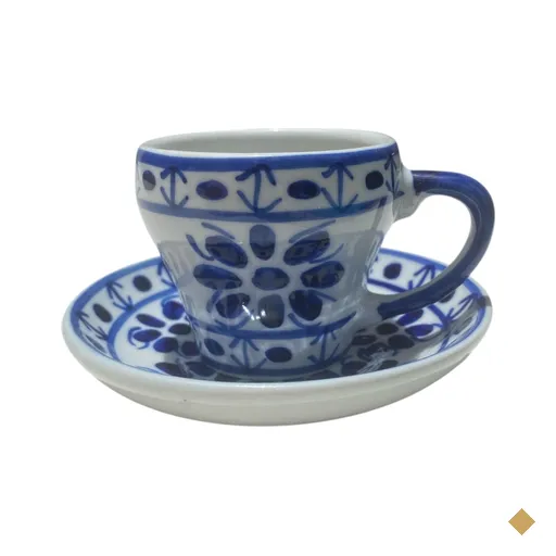 Xicara e Pires cafezinho 50 ml PIntado à mão Porcelana