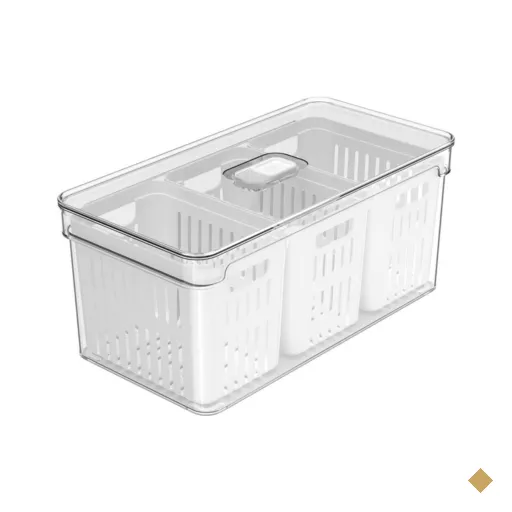 Organizador de Geladeira Clear Fresh 3 Cestos 5l Ou Frutas Legumes Cozinha