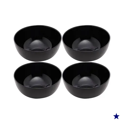 4 Bowls Vidro Opalino 300ml Cumbuca Servir Diwali Black 12x5cm Cereal