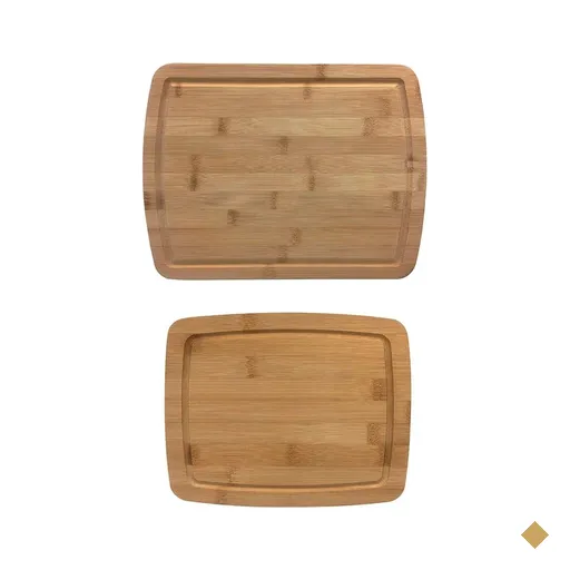 Conjunto de 2 tabuas de bambu com canaleta 33X25 e 25x20