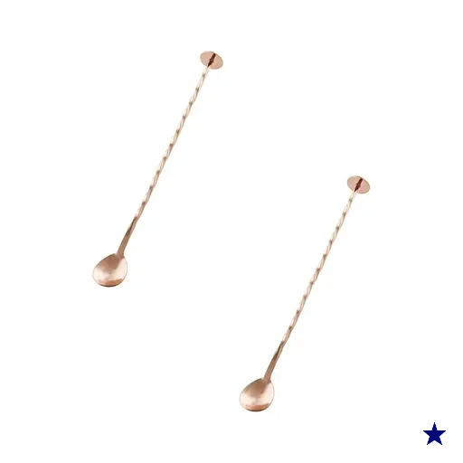 Duas Colheres Bailarina para bebidas - inox - cor cobre