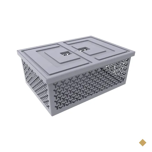 Caixa Organizadora com Tampa Grafite Cesto Grande Crippa Brinquedos Closet…