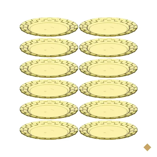 Conjunto 12 Pratos Médios Amarelo Crippa Bandeja para Servir Mesa Posta…