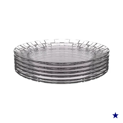 Jogo 6 Pratos Grandes 26cm Transparente Crippa Servir Mesa Posta Porções…