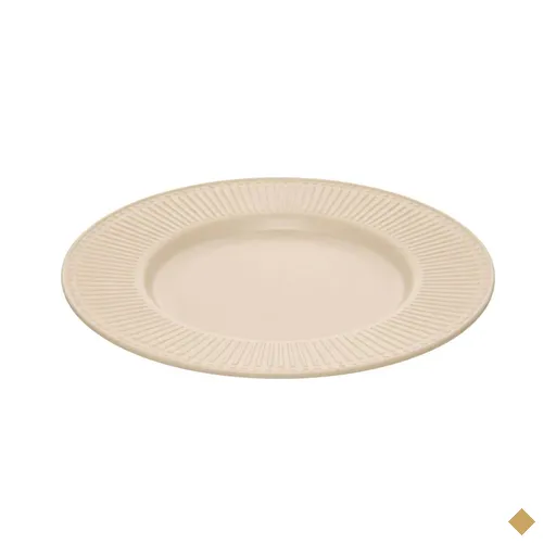 Conjunto 12 Pratos Sobremesa 20cm Bege Melamina Aveline Mesa Posta Padaria Doce