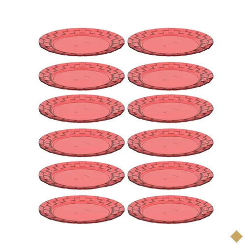 Kit 12 Pratos 19cm Vermelho Bandeja para Servir Mesa Posta Porções Aperitivos…