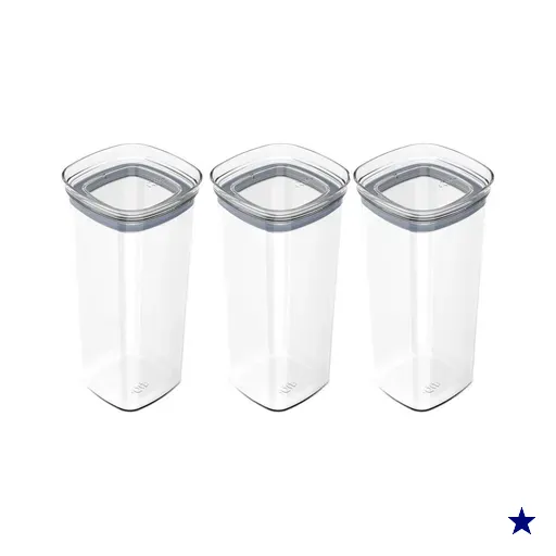 Kit 3 Potes Herméticos de Plástico 1,5L Ou Porta Mantimentos Condimentos…