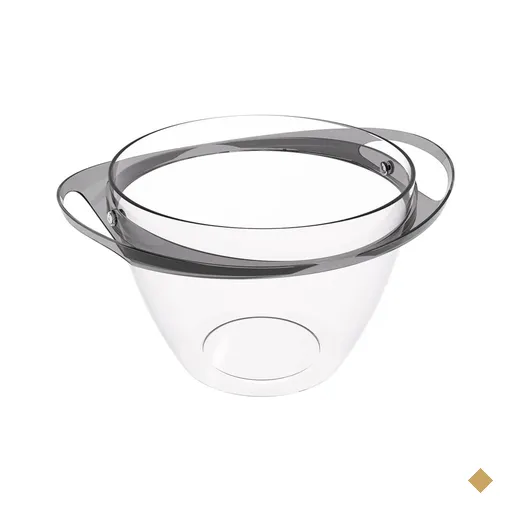 Champanheira com Alças 6,2L Balde de Gelo Plástico Fumê Bebidas Crippa