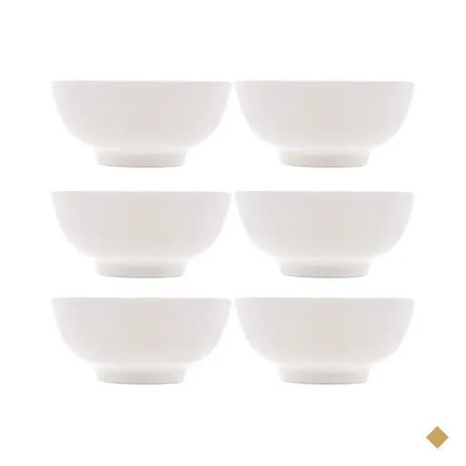 Conjunto 6 Tigelas Brancas de Porcelana 540ml Bowls Lyor Clean para Sopas…