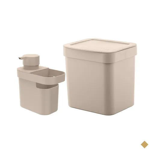 Lixeira Para Pia De Cozinha 4,7L E Dispenser Porta Detergente E Organizador…