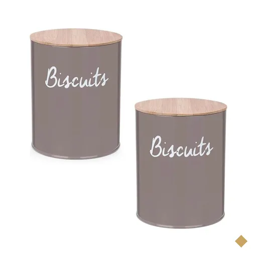 Kit 2 Lata para Biscoitos Bolacha Pote Hermético Porta Mantimentos Tampa de…