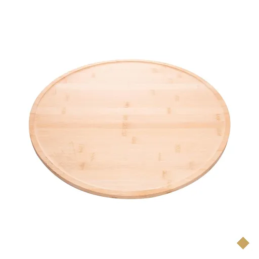 Tábua Giratória 360° de Bambu 45x2,5cm Lyor Bandeja Centro de Mesa Petisco