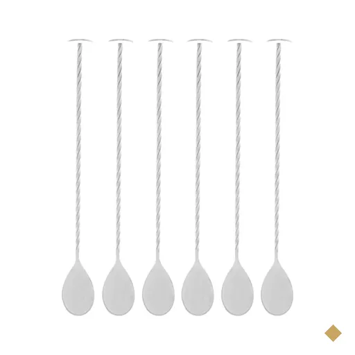 Kit 6 Colheres Bailarinas Inox 26cm Tress Lyor Prata Bartender Bebidas Coquetel…