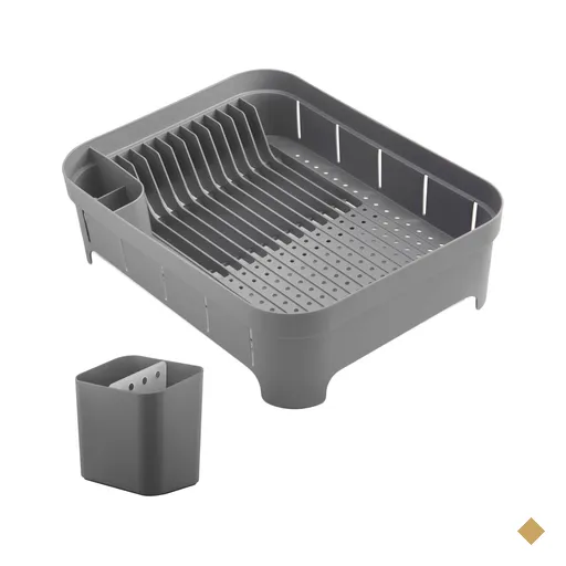 Kit Escorredor De Louça Prato Talheres Utensílios De Cozinha Chumbo