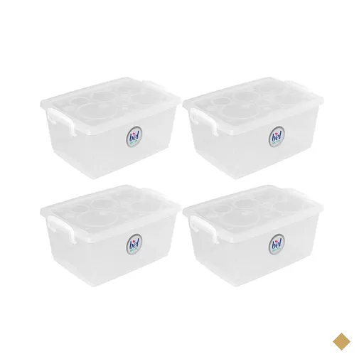 4 Caixas Organizadoras Travas e Alças 4L Bel Ordene para Armário Closet…