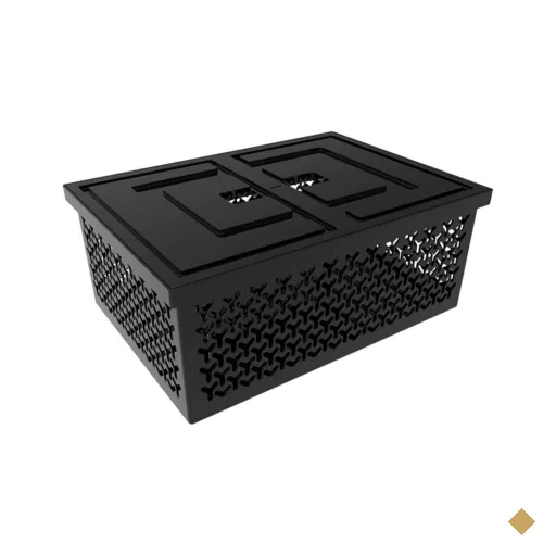 Caixa Organizadora com Tampa Preto Cesto Grande Crippa Brinquedos Closet…