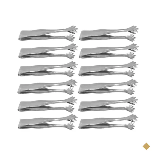 Kit 12 Pegadores de Carne 16cm Servir Churrascaria Aço Inox Pequeno Pinça…