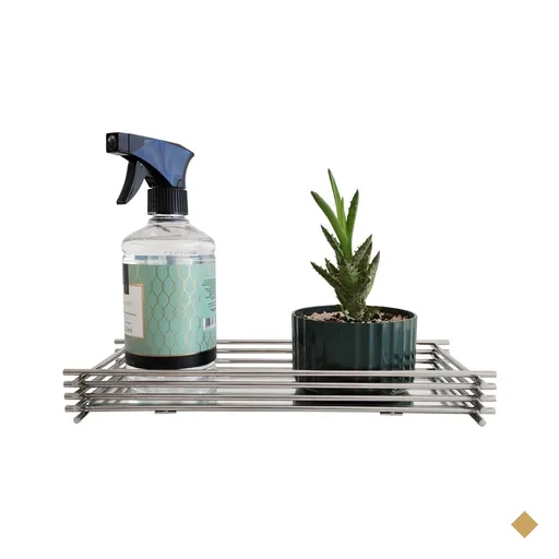 Bandeja de Vidro para Decoração Retangular Espelhada Lavabo Cromado